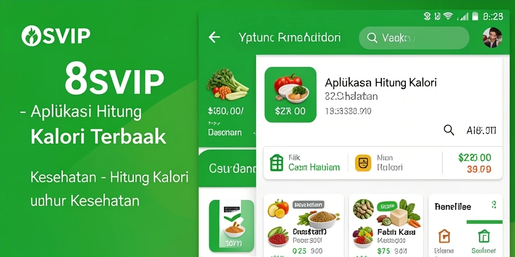 Antarmuka sederhana 8SVIP untuk menghitung kalori makanan.