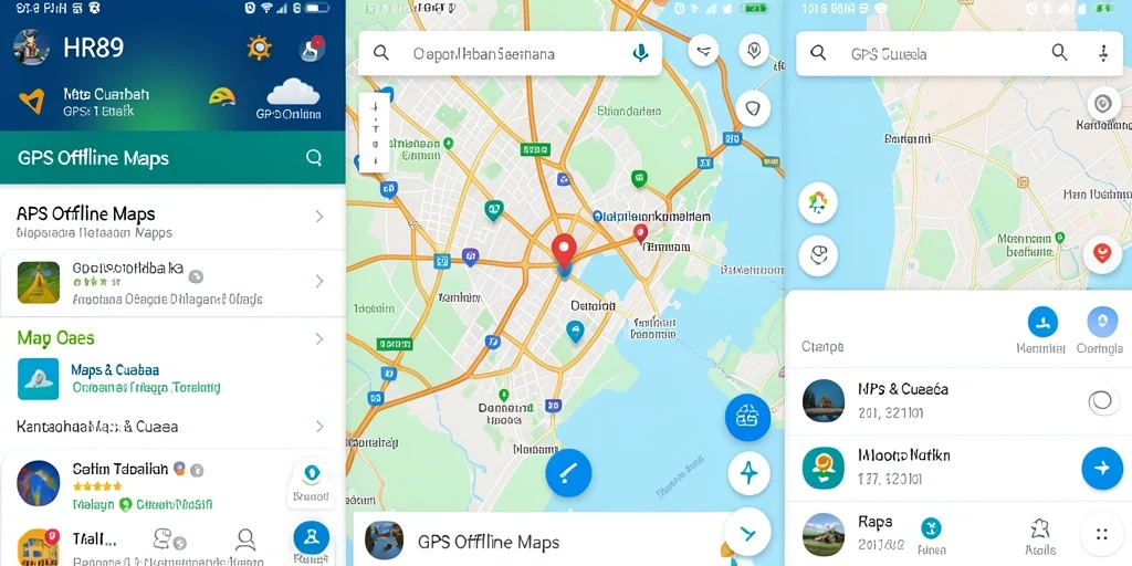 Screenshot utama HR89 menampilkan antarmuka GPS Offline Maps yang intuitif.