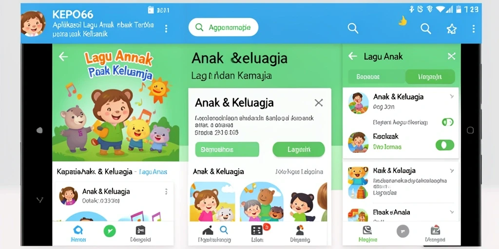 Antarmuka user-friendly dari aplikasi KEPO66 yang menyenangkan untuk anak-anak.
