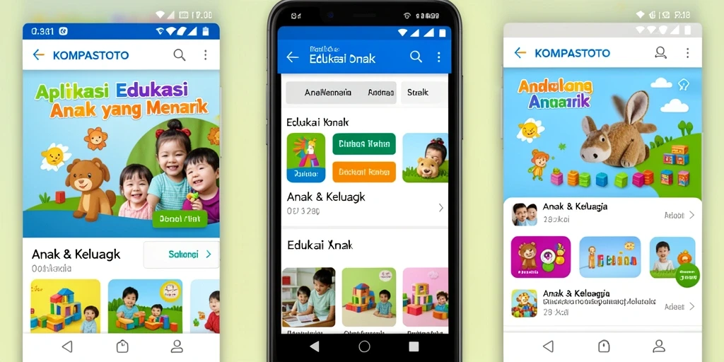 Antarmuka menarik dan interaktif dari KOMPASTOTO untuk anak-anak.