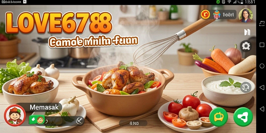 Tampilan antarmuka game Memasak LOVE678 yang menarik dan interaktif.