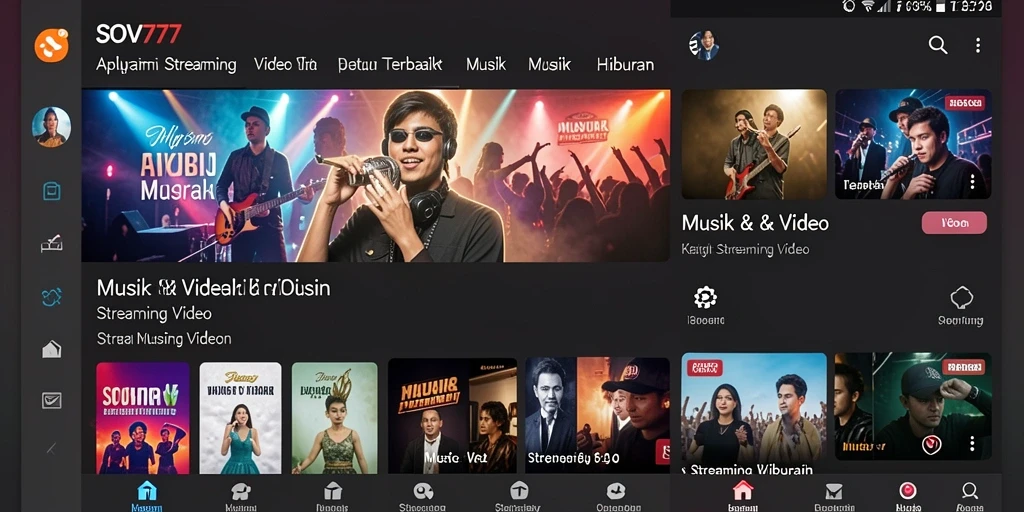 Antarmuka SOV777 yang ramah pengguna untuk streaming video.