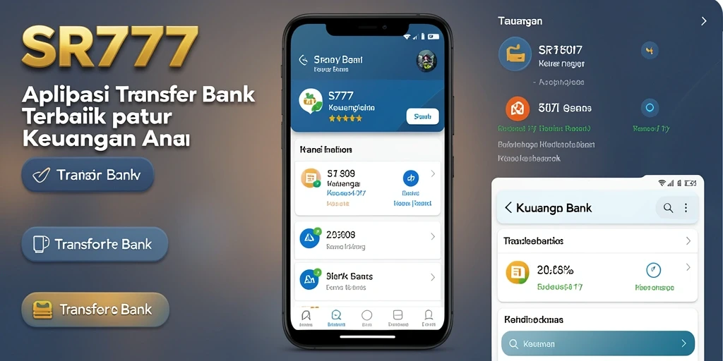 Tampilan antarmuka aplikasi Transfer Bank SR777 yang modern dan user-friendly.