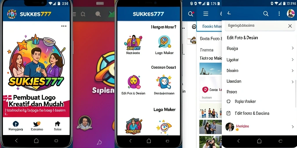 Tampilan antarmuka SUKSES777 yang intuitif dan menarik untuk fungsi Logo Maker.