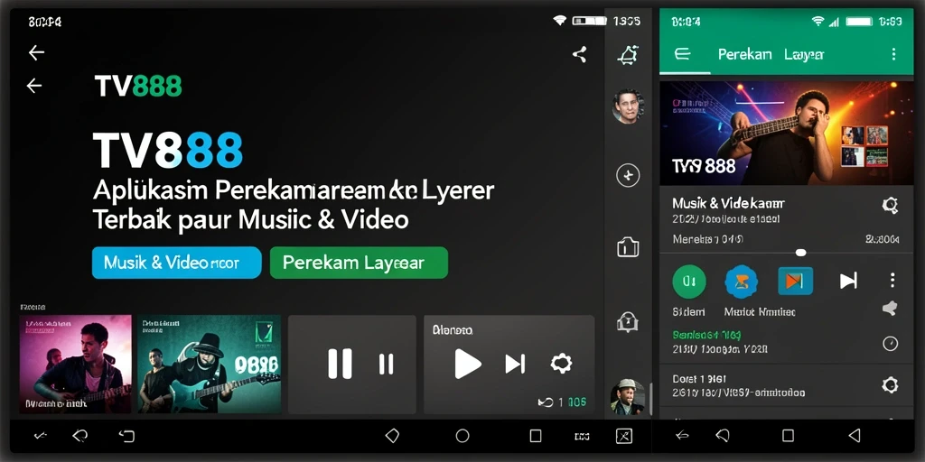Tampilan antarmuka aplikasi TV888 untuk merekam layar.